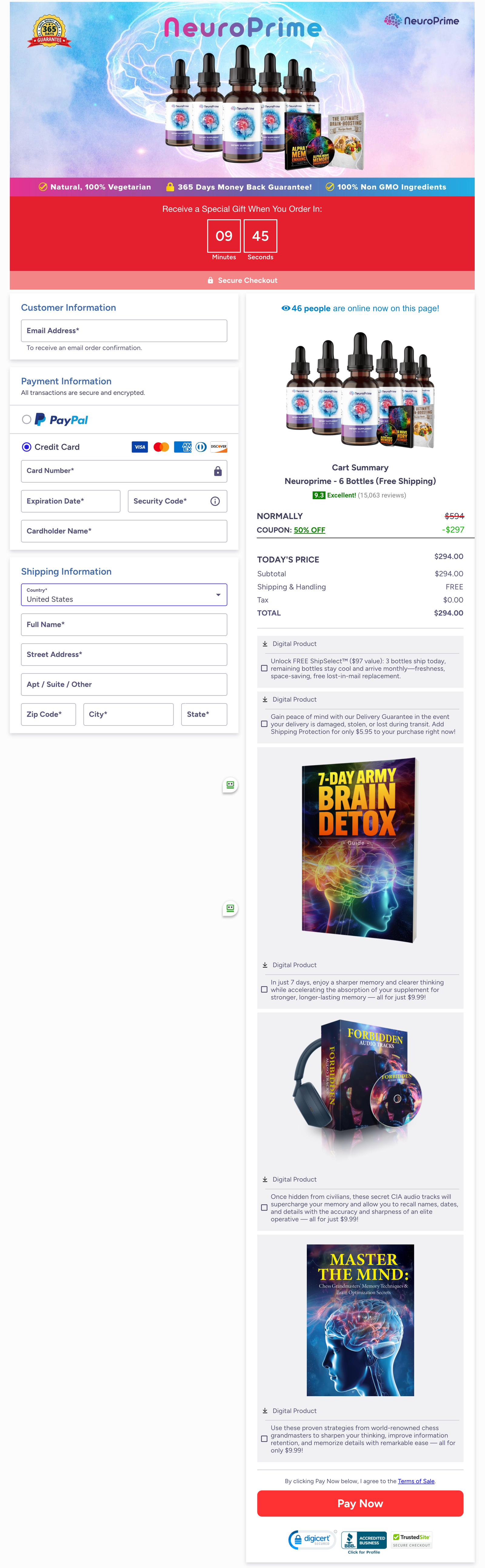 NeuroPrime Official Website Secure Order Page